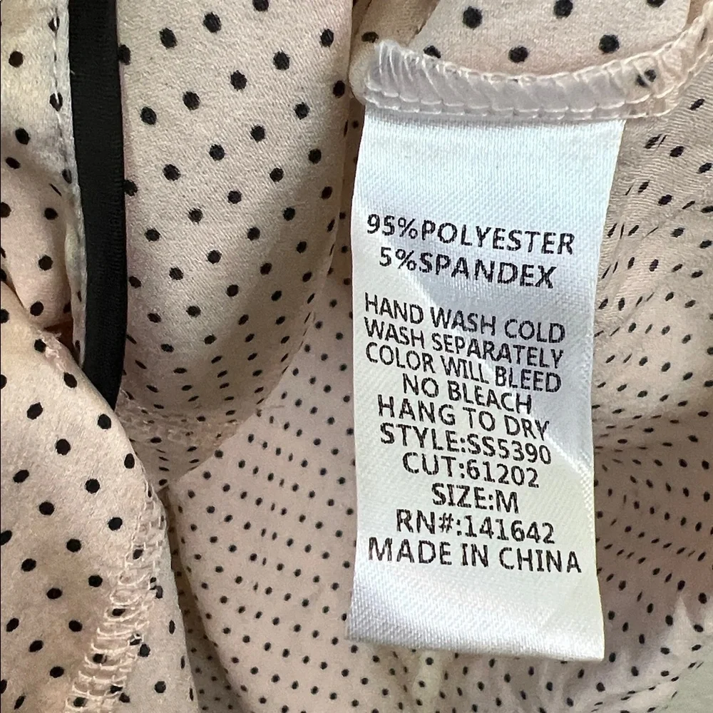She + Sky Black And Pink Polka Dot Pajama Set Size M